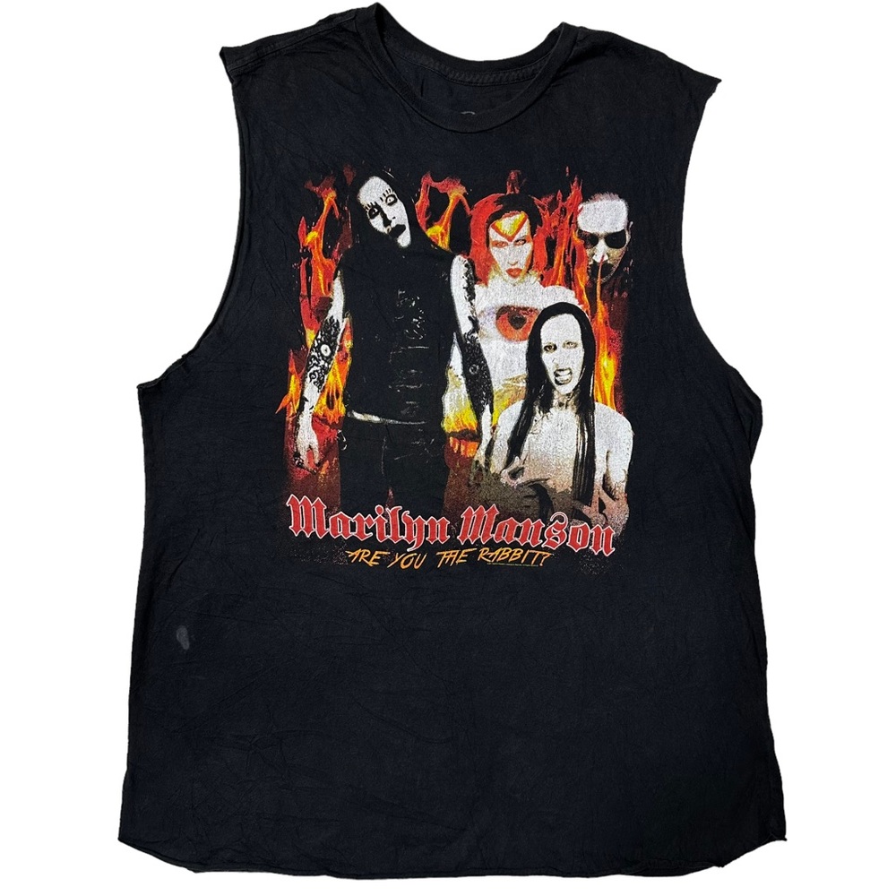 Marilyn Manson Are You The Rabbit? Graphic Sleeveless Muscle Bravado Tee Men’s L